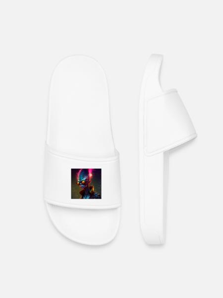 Funky alien 01 - Claquettes enfant - blanc
