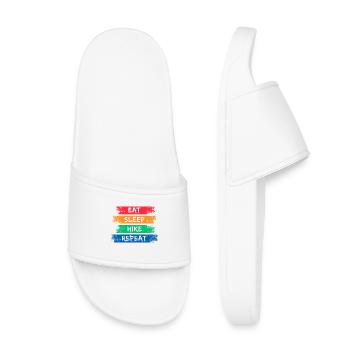Mountain Hiking Hike Statement Hiking Hiker - Kids’ Pool Sliders - white - Front