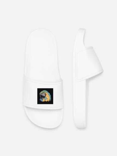 Perroquet coloré avec style aquarelle - Claquettes enfant - blanc