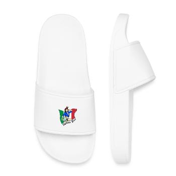Italian girl flag design - Kids’ Pool Sliders - white - Front