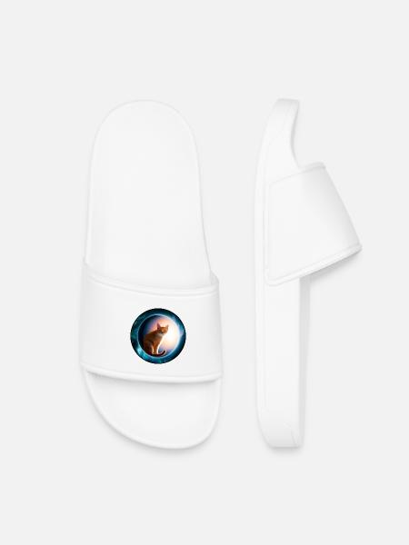Des chats en orbite cosmique - Claquettes enfant - blanc