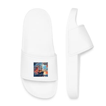 Historic Sailboat at Sunset - Kids’ Pool Sliders - white - Front