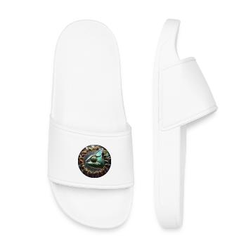 Le caméléon et les insectes - Claquettes enfant - blanc - Devant