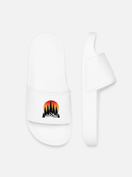 SUNSET MOUNTAIN AND TREES - Kids’ Pool Sliders - white
