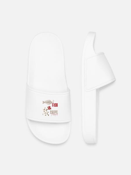 Poker- POKER FISH AND CHIPS Poker food- poker play - Kids’ Pool Sliders - white