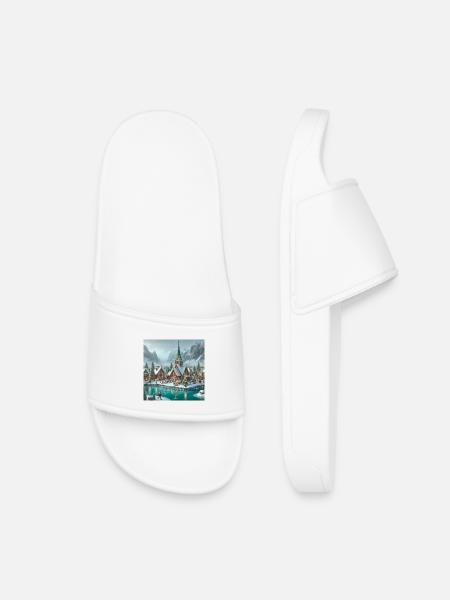 Scandinavian Christmas Village - Kids’ Pool Sliders - white