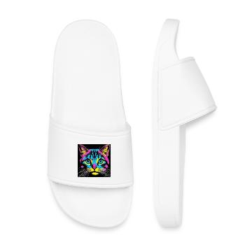 Chat Pop Art - Claquettes enfant - blanc - Devant