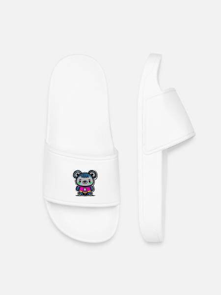 Motif de dessin animé panda néon - Claquettes enfant - blanc