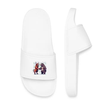 Finance Actions Taureau Ours Wall Street Cadeau - Claquettes enfant - blanc - Devant