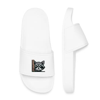 Un raton laveur de style dessin animé - Claquettes enfant - blanc - Devant