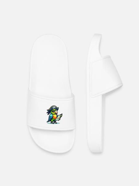 Perroquet pirate : Boucanier ailé de la carte - Claquettes enfant - blanc