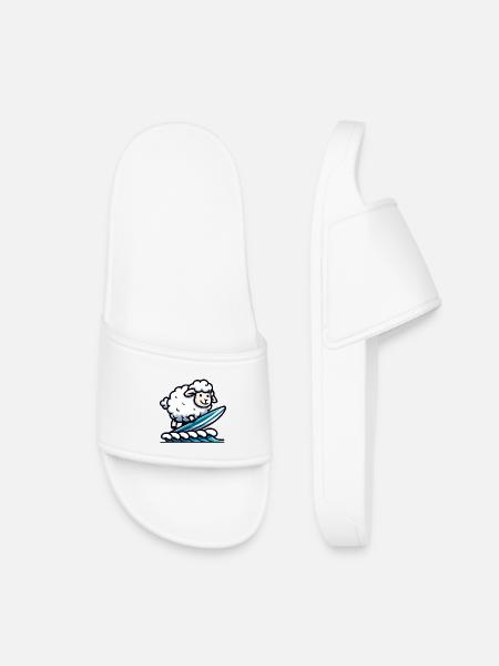 Mouton surfeur : Rider de vagues laineuses - Claquettes enfant - blanc
