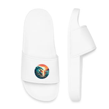 Surfeur au coucher du soleil - Claquettes enfant - blanc - Devant