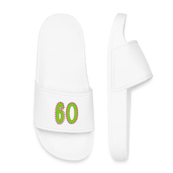 60. 60 ANS. 60e ANNIVERSAIRE. ANNIVERSAIRE 60 ANS. - Claquettes enfant - blanc - Devant