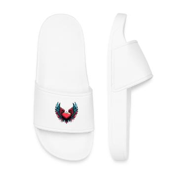 Coeur avec ailes - Claquettes enfant - blanc - Devant