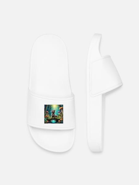Raccoon in the enchanted forest - Kids’ Pool Sliders - white