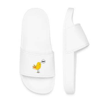 VOGEL KÜKEN - BEGRÜßUNG HALLO - Kinder Badelatschen - Weiß - Vorne