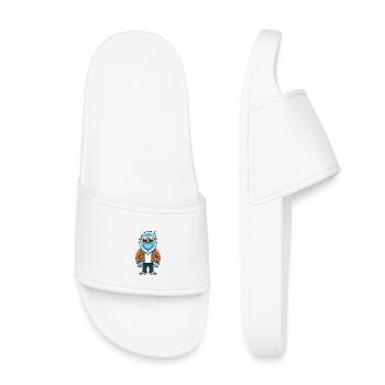 Yeti Funny Cartoon Kawaii Veste Lunettes de soleil - Claquettes enfant - blanc - Devant