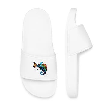 Caméléon et papillon - Claquettes enfant - blanc - Devant