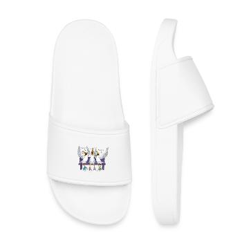 Seagulls on Beach Bench - Kids’ Pool Sliders - white - Front