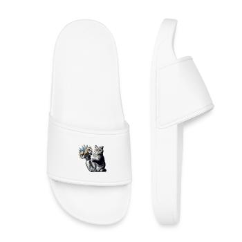 BKH British Shorthair Cat Vase Renverser sur le cadeau - Claquettes enfant - blanc - Devant