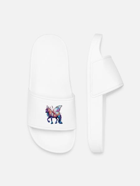 Butterfly Horse - Kids’ Pool Sliders - white