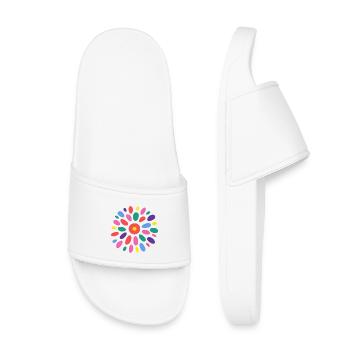 HAPPY BIRTHDAY. JOYEUX ANNIVERSAIRE. FELICITATIONS - Claquettes enfant - blanc - Devant