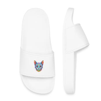 Havanna Braune Katzenrasse Karikatur Kawaii Tier Haustier - Kinder Badelatschen - Weiß - Vorne