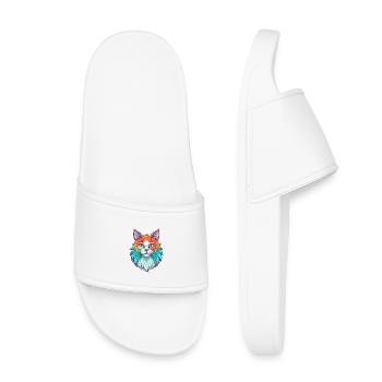 Ginger Longhair Cat Breed Cartoon Kawaii Animal Pe - Kids’ Pool Sliders - white - Front