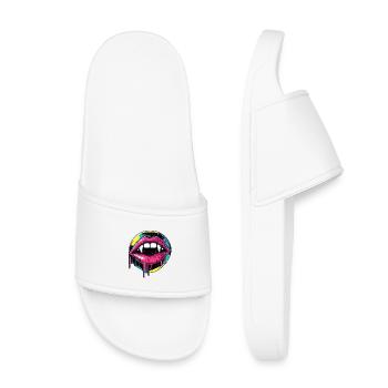 Vampire Lips Halloween 90s Vaporwave - Kids’ Pool Sliders - white - Front