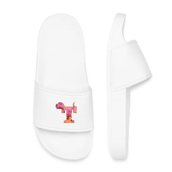 T - DINOSAURE, personnalisable - Claquettes enfant - blanc - Devant