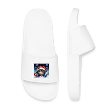 Adorable chaton de Noël. - Claquettes enfant - blanc - Devant