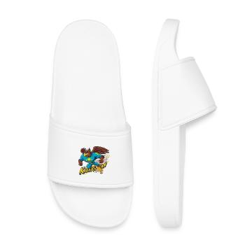 Kazakhstan super-héros héros pouvoir aigle cadeau - Claquettes enfant - blanc - Devant