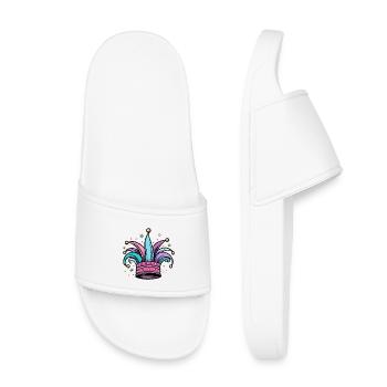 Casquette de fou Casquette de fou pour carnaval et carnaval - Claquettes enfant - blanc - Devant