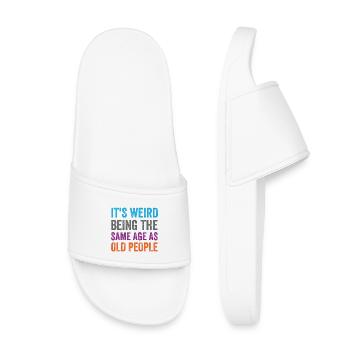 It's Weird Being The Same Age As Old People Retro - Kids’ Pool Sliders - white - Front