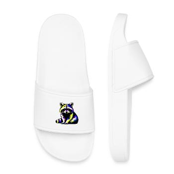 Raccoon - Kids’ Pool Sliders - white - Front