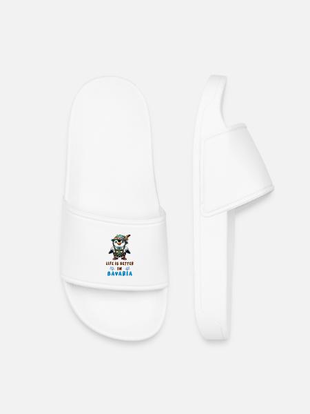 Bayerischer Pinguin - Kinder Badelatschen - Weiß