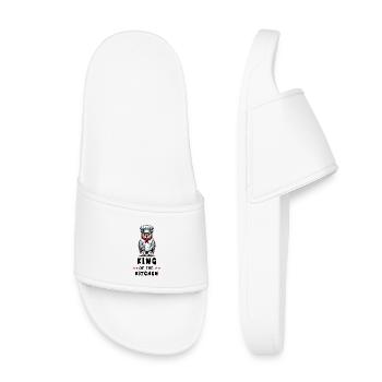 King of the Kitchen – Owl as Master Chef - Kids’ Pool Sliders - white - Front