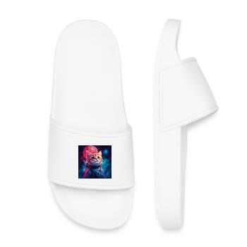 Chat astronaute rose espace - Claquettes enfant - blanc - Devant
