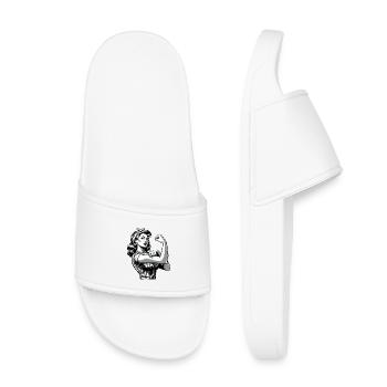 Force femme forte Style Rockabilly cadeau - Claquettes enfant - blanc - Devant