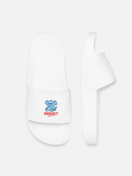 Grumpy Elephant - Kids’ Pool Sliders - white