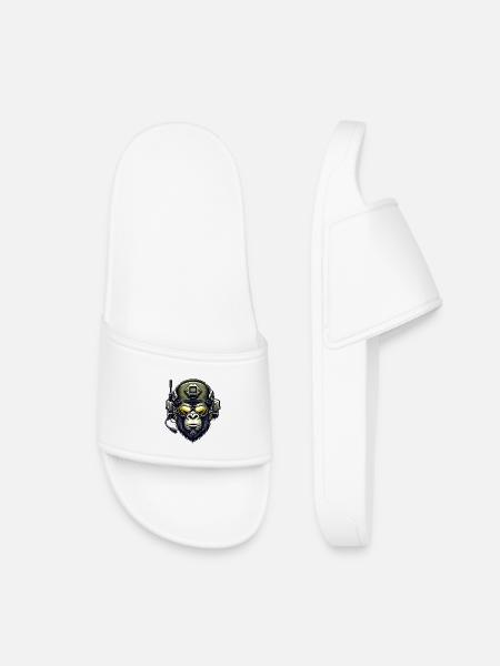 Gorilla Militär Design - Kinder Badelatschen - Weiß