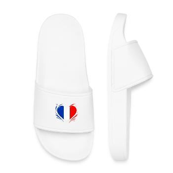 Love Beating Heart - French Flag - Kids’ Pool Sliders - white - Front