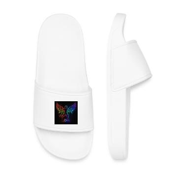 Neon Wings Soccer Player Design - Claquettes enfant - blanc - Devant