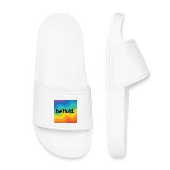 Be Fluid – LGBTQ+ Pride Design with Progressive Bo - Kids’ Pool Sliders - white - Front