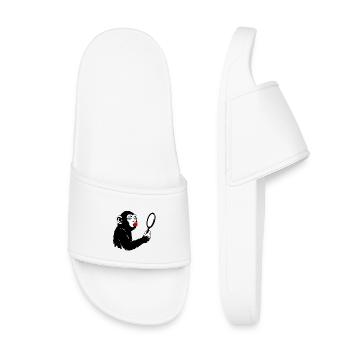 Dame singe vaniteuse avec miroir - Claquettes enfant - blanc - Devant