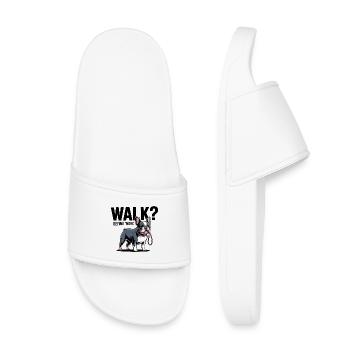Temps de promenade du bouledogue français - Claquettes enfant - blanc - Devant
