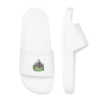 Illustration de château magique médiéval - Claquettes enfant - blanc - Devant