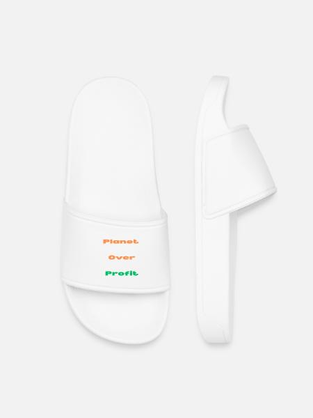 PLANET OVER PROFIT - Kids’ Pool Sliders - white