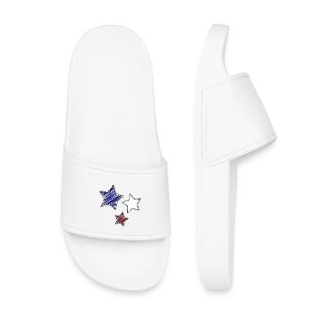Colorful stars with dynamic tracings - Kids’ Pool Sliders - white - Front